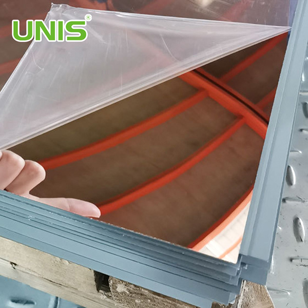 مرآة ذهبية وفضية من Unis، ورقة أكريليك 4 × 8